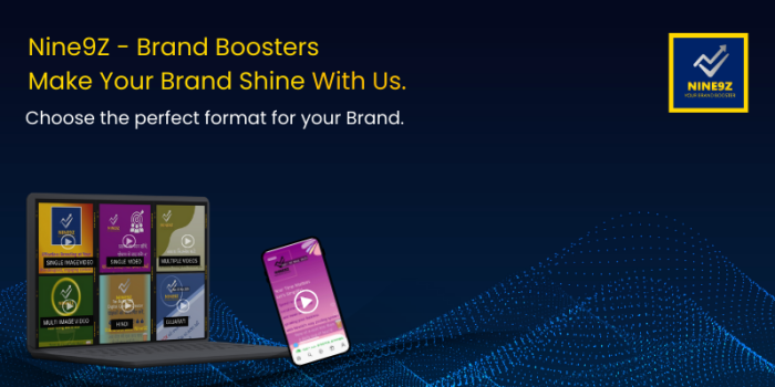 Hero section showing Nine9Z’s short video services with bold text and branding visualized on Laptop and also on Mobile